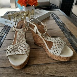 Candies Cork Wedge Sandals